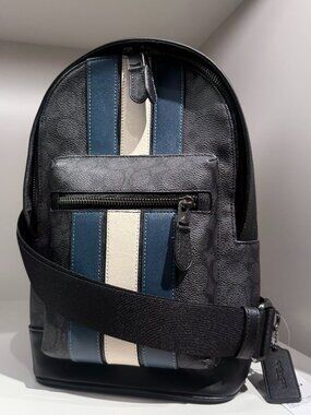 Coach West Pack In Signature Canvas With Varsity Stripe 2999